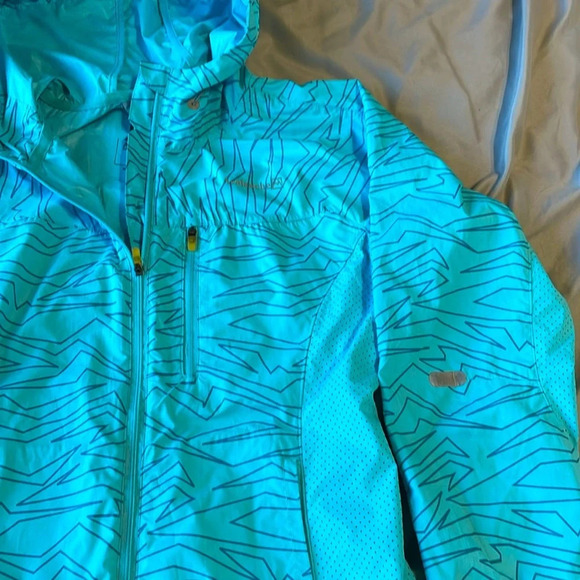 Avalanche outdoors weather sheld running rain and wind jacket aqua blue sz small - Picture 4 of 10